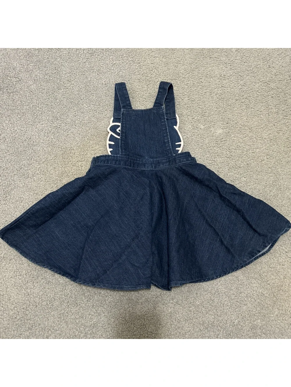 Hello Kitty Girl’s Sanrio Blue Denim Jean Jumper Dress Size 2T Adorable EUC